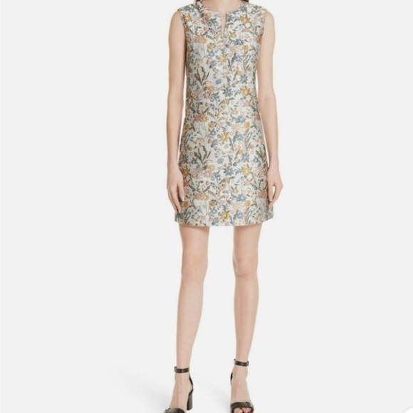 Tory‎ Burch Silver Gold Sheath Mini Dress